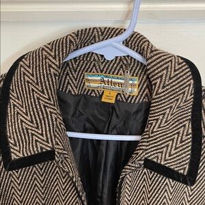 Allen B. By Allen Schwartz Herringbone Blazer - Black and Tan